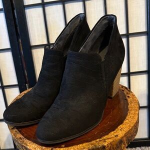 Dr. Scholl's Black Croc Embossed Sude Ankle Booties Worn Once 10m